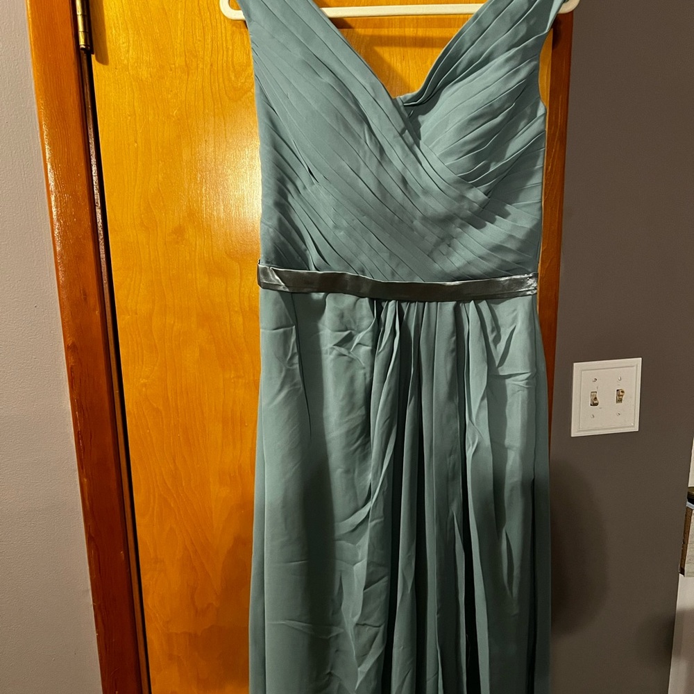 NWT Blue green lace up the back bridesmaid dress